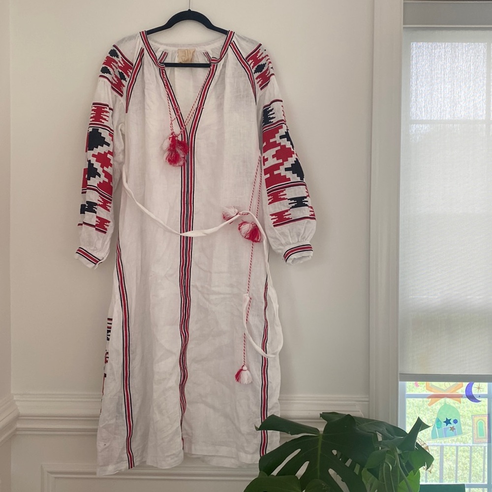 Embroidered bohemian traditional Eastern European dress